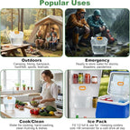 20Pcs 1.3Gallon Collapsibles Water Container Bag Bulk, Emergency Container Carrier Water Bottles, Freezable Waters Storage Jug, BPA Free Food Grade Clear Plastic for Outdoor Camping Riding