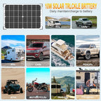 SOLPERK 30W Solar Battery Charger Solar Battery Maintainer + Upgrade 10A MPPT Charge Controller + Adjustable Mount Bracket for Car RV Boat Motorcycle，12V Waterproof Solar Panel Kit Trickle Charging