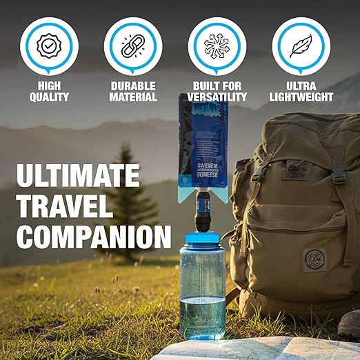 Water Filter Adapter for Sawyer Squeeze and Nalgene Wide Mouth Bottles – Quick‑Connect, Leak‑Proof, Lightweight Hydration System Connector for Camping, Hiking, Backpacking, and Outdoor Gear