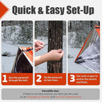 Frelaxy Extra-Thick Emergency Tent, Compact Survival Tent with Whistle, Upgraded Paracord, Storage Pouch, and EVA Case, 2 Person Emergency Shelter for Backpacking, Hiking, Outdoor