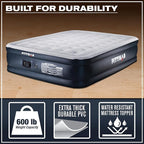 Pittman - Air Mattress Queen with Built in Pump - 18" Queen Air Mattress - Comfort Series Self Inflates & Deflates Fast - Easily Folds Away - Treat Your Guests to a Luxury Air Bed