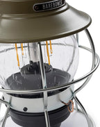 Barebones Railroad Lantern – Olive Drab, Vintage-Inspired LED Camping Lantern with Rechargeable Battery – Adjustable Brightness Outdoor Light for Camping Gear, Backyard, and Home Decor