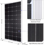 Pikasola 200 Watt 12/24V Solar Panel Kit for RV Boat Home: 2pcs 100W Monocrystalline Solar Panel Grade A + 12/24V Solar Charge Controller + 16ft &10ft Solar Cable + Z-Brackets