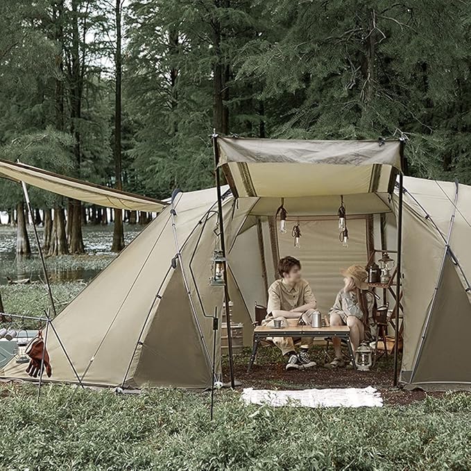 Outdoor Camping Tent Rain and Sun Protection Tunnel Tent Family Tent for Hiking Backpacking Traveling