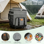 60-Cans Large Rolling Cooler Bag, Leakproof Insulated Soft Cooler Bag Ice Chest with Wheels Portable Wheeled Cooler, Collapsible Insulated Cooler Bag for Beach Camping Patio Travel Outdoor