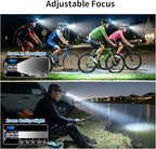 KunHe 2 Pack 333LM Aluminum Alloy Headlamp 1800mAh Rechargeable Headlamp with Zoomable 150M Long Beam IP65 Waterproof 3 Modes High Low Strobe for Outdoor Camping Construction Work Emergency
