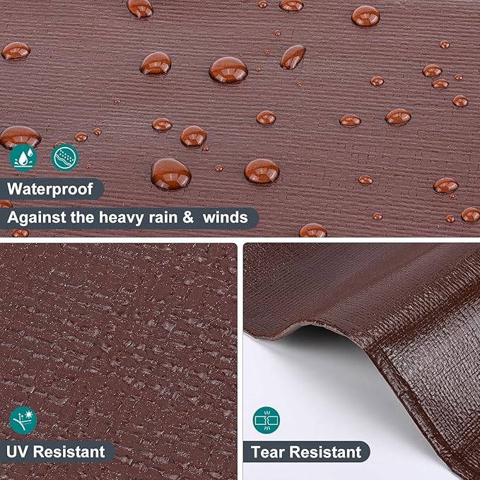 Tarp 20x20FT, 14 Mil Large Tarp, Waterproof Tarps Heavy Duty with Grommets Every 23.6", Thick Plastic Tarp, UV Resistant Tear&Fade Resistant, Reinforced Edges for Outdoor Pool Camp Tent