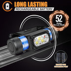 Headlamp Rechargeable, 2000 Lumen Super Bright LED Head Lamps with Red Light, IP67 Waterproof Rechargeable Headlight with 10 Modes, 2600 mAh Battery Powered Head Lights for Adults Outdoor Camping
