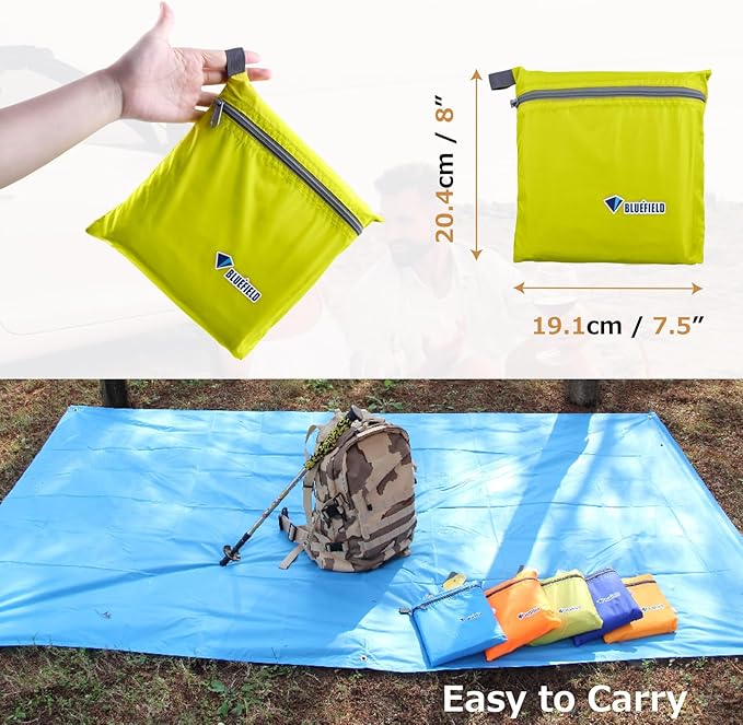 Azarxis Waterproof Camping Tent Tarp Hammock Rain Fly Footprint Ground Cloth Shelter Sunshade Beach Picnic Blanket Mat for Outdoor Camping Park Lawn