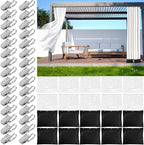 10 Set Outdoor Curtain Weights Upgraded 30 oz High Weighted Sand Bags with 30 Metal Clips for Gazebo Patio Tent Tablecloth 7.5"*8.7"