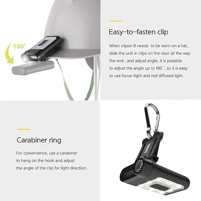 Claymore Capon 65A+ Tan Ultra-Light Clip-On Cap Light – USB-C Rechargeable 230LM LED Compact Headlamp | 3 Modes IP54 Water-Resistant Up to 19 Hrs Runtime for Camping, Running, Outdoor