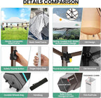 Cobizi Heavy Duty 10x15 Pop Up Canopy Tent Without sidewall, Easy Up Canopy Outdoor Tents for Party Backyard Wedding, Instant Commercial Gazebo with Roller Bag, Upgraded Legs, White