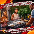 Mifoci 4 Pcs Vegetables Grill Baskets for Outdoor Grilling 14.17'' 9.65'' Extra Large Stainless Steel Vegetable Grill Basket with Handles for Veggies BBQ Accessories Camping Smokers Gifts, 2 Sizes
