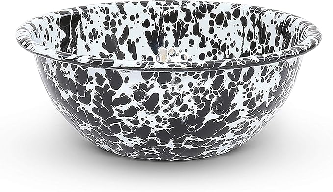 Enamelware Starter Set, 16 piece, Black/White Splatter