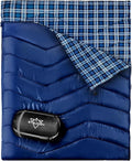 XL Queen Size 2 Person Double Sleeping Bag for Adults, Lightweight Compact with Flannel Liner & Thermolock Draft Tube, Machine Washable All Season Camping Travel
