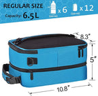 Tirrinia Expandable Insulated Lunch Bag for Men Women – Leakproof Reusable Cooler LunchBox for Kids & Adults with Shoulder Strap, Perfect for Work, School, Office, Travel,Blue