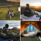 Flannel Sleeping Bag Cotton 0 Degree Cold Weather for Adults XXL Wearable Sleeping Bag 4 Seasons Waterproof with Compression Sack