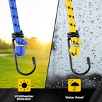 Veppak-Bungee Cords with Hooks, 12 Pack Elastic Bungee Straps Includes 40",32", 24", 16",Heavy Duty Outdoor Bungie Straps to Packing for Camping, Tent, Storing Packages, Fastening Items