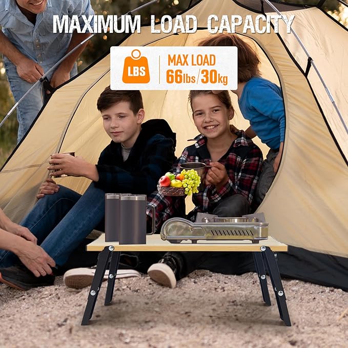 Old Bahama Bay Ultralight Aluminum Mini Table, 66lbs/30kg Weight Capacity, Foldable Small Beach Table with Retractable Legs,Suitable for Picnic Camping Outdoor Hiking