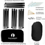 Red Suricata Family Beach Tent & Canopy, UPF50 Sun Shade, 4 Aluminum Poles, Sand Shovel, Large Portable Sun Shelter (Large, Black)