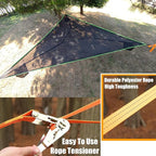 Triangle Hammock Multi Person 3 Point Tree Hammock, 13Ft Extra Large Sky Camping Hammock with 3 Ratchets/Straps/Net Pockets/Carabiners and Storage Bags, Max 300lbs for up to 1-3 Adults/Kids,Family