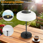 2 Color Table Touch Lamp, Versatile Solar and USB-C Rechargeable Desk Lamp with IP65 Waterproof Design, Indoor/Outdoor Ligh Perfect for the Patio, Garden, Camping, Bathroom, and Bedside Use.
