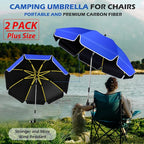 2Pack 48.8 inch Large Beach Umbrella with Clamp Sun Shade for Beach Chair, 360°Adjustable UV Protection Golf Umbrella with Clip for Outdoor Stroller Wheelchair Camping Chair