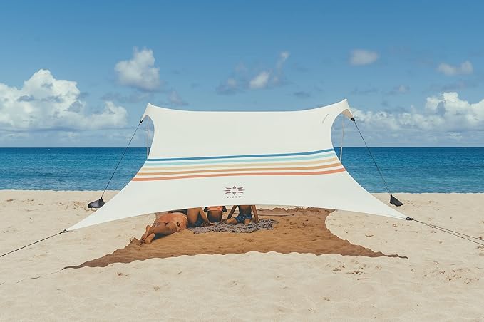 Neso Grande Portable Beach Tent Sun Shelter - Lightweight Beach Shade Canopy - Easy Setup for Family Outings - Patented Reinforced Corners - UPF 50+ Sun Protection - 7ft Tall, 9 x 9ft