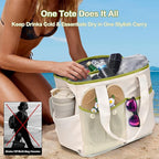 Odoland Soft Cooler Bag, Collapsible Leakproof Insulated Cooler Bag with Multi-Pocket Design, Portable Soft Side Cooler Backpack for Beach, Picnic, Camping, Travel and Daily Use for Women