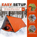 1-Pack Survival Life Tent - 1Person Mylar Shelter, Tube Tent with Paracord, All-Weather for Camping, Hiking, Survival Kits-Yellow