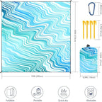 Beach Blanket Waterproof Sandproof Beach Mat 79" X 83"/10'x9'for 2-8 Adults Quick Drying Outdoor Picnic Mat Beach Accessories for Travel, Camping, Hiking