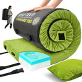 Memory Foam Camping Mattress pad, Comfortable Thick Floor Sleeping Mat for Adults with Waterproof and Non-Slip Bottom, Portable Roll Up Mattress for Sleepover Guest,Cot Mad for Car Camping