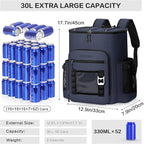 Large 52cans Waterproof Insulated Cooler Backpack for Men & Women, Leak Proof Backpack Cooler, Soft, 8Gal