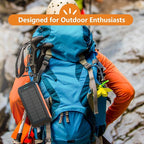 Solar Charger Power Bank 16000mAh Portable Solar Phone Charger with 2 USB-A and Type-C Interface, 15W Fast Charging for iPhone, Samsung etc. Portable Battery Charger with Dual Flashlight for Camping