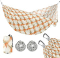 Carrot Orange Plaids Camping Hammocks Cloth Hammock for Outside Patio Garden