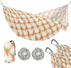 Carrot Orange Plaids Camping Hammocks Cloth Hammock for Outside Patio Garden