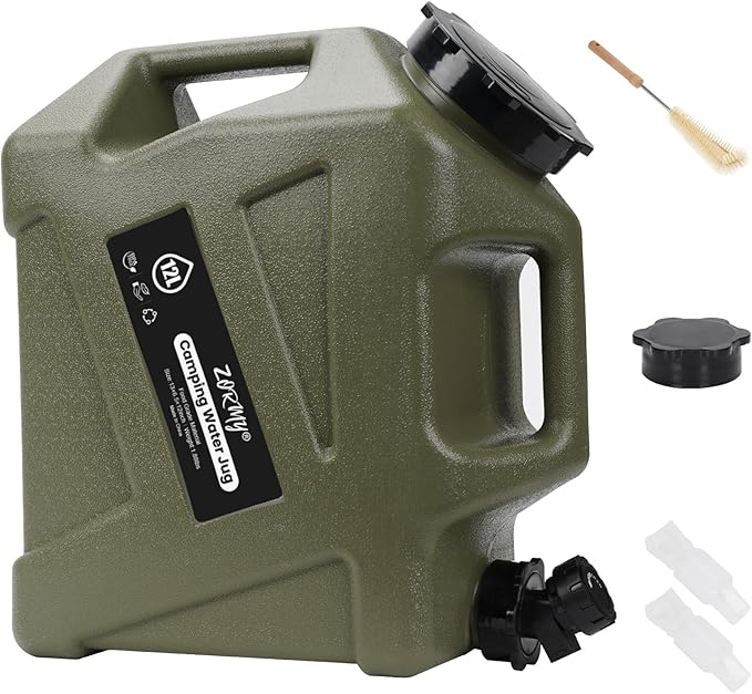 Zormy 3.2 Gallon Portable Water Storage Container with Spigot, BPA Free Large Emergency Water Storage for Vehicle, Car, Outdoor Hiking, Picnic