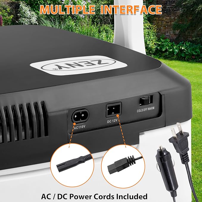 ZENY Mini Fridge Electric Cooler and Warmer for Car- 12V DC Car Refrigerator with Automatic Locking Handle, 28 Quart Portable Car Fridge for Travel and Camping