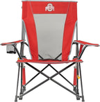 GCI Outdoor Comfort Pro Rocker Camping Chair | Portable Folding Rocking Chair with Durable Armrests & Drink Holder | Official Collegiate Licensed Sideline Sports Chair | Ohio State Buckeyes
