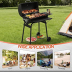 Outvita Barrel Charcoal Grill with Warming Rack, Outdoor BBQ Grill with Side Front Table with Nearly 564 Sq.In. Cooking Grid Area for Backyard Patio Picnic Parties Camping, Black