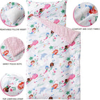Bunnikins & Clover Toddler Nap Mat with Removable Pillow, Nap Mats for Preschool, Easy Clean Toddler Nap Pad for Kindergarten, Kids Sleeping Bag for Travel Camping