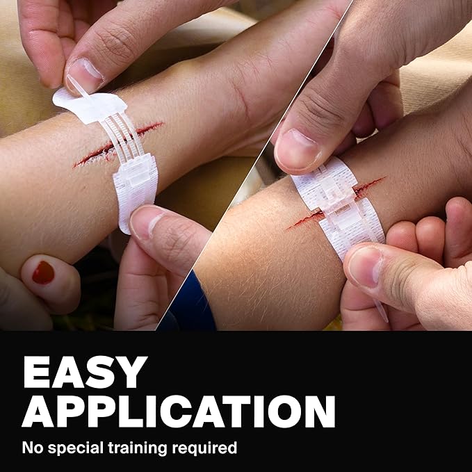 Zip Stitch Wound Closure Strips - First aid Kit - Repair Wounds Without Stitches - Zipstitch Sutures - Laceration Closures - 3 PCS