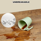 Ribbed Drinking Glasses Coffee Mugs Set of 8, Plastic Coffee Cups 16.9 OZ Unbreakable Tumblers with Handle, Reusable Drinking Cups for Camping/Dorm/RV