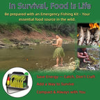 Mini Survival Fishing Kit–Compact Emergency Gear for Camping,Hiking,Bushcraft,Backpacking Small Tackle Box with Hooks,Line,Tools