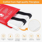 Mondoshop Fire Blanket Emergency for Home and Kitchen - 2 Pack 72"x72" Fire Blankets Fire Resistant Blanket for Camping, Grill, Car, Office, Warehouse, School, Picnic, Garages, Workshops