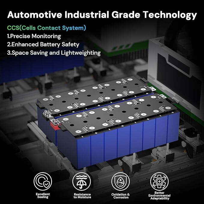 51.2V 100Ah LiFePO4 Battery with 5.12kWh Capacity, Support Wi-Fi App Monitoring, CAN/RS485 Communication, 6000+ Cycles, Max 5.12kW Power Perfect for Off-Grid, Solar, Backup Power