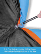 KAMPKEEPER Mummy Sleeping Bag, Cold Weather Camping Sleeping Bag, 32℉ 3-4 Seasons Adults Sleeping Bag, Non-Snag Zipper with Adjustable Hood for Backpacking, Hiking