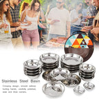 22-piece Portable Dinner Plate Self-driving Barbecue Soup Bowl Dish Set for Outdoor Camping Hiking Tableware
