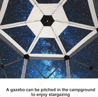 COBIZI 12x12 FT Pop Up Canopy Stargazing Tent, Gazebos On Clearance with Removable Roof,Instant Screened in Gazebo, Screen Tents Portable carpas para Patio for Outdoor Camping,Backyard, Garden,Gray