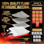 JJ CARE Fire Blanket – 10 Packs with Hooks – 40" x 40" Emergency Fire Blanket for Home & Kitchen, High Heat Resistant Fire Suppression Blankets for Home Safety, Kitchen, and Camping